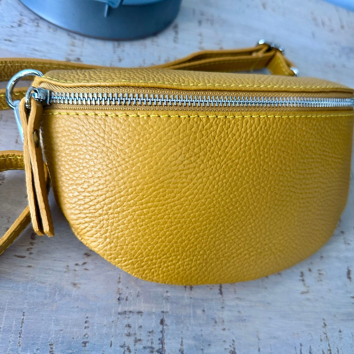 Mustard Italian leather Bum Bag / Chest Bag / Sling Bag luscious scarves