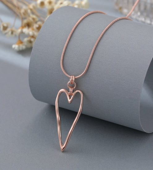 lusciousscarves Gracee Rose Gold Abstract Heart Necklace.