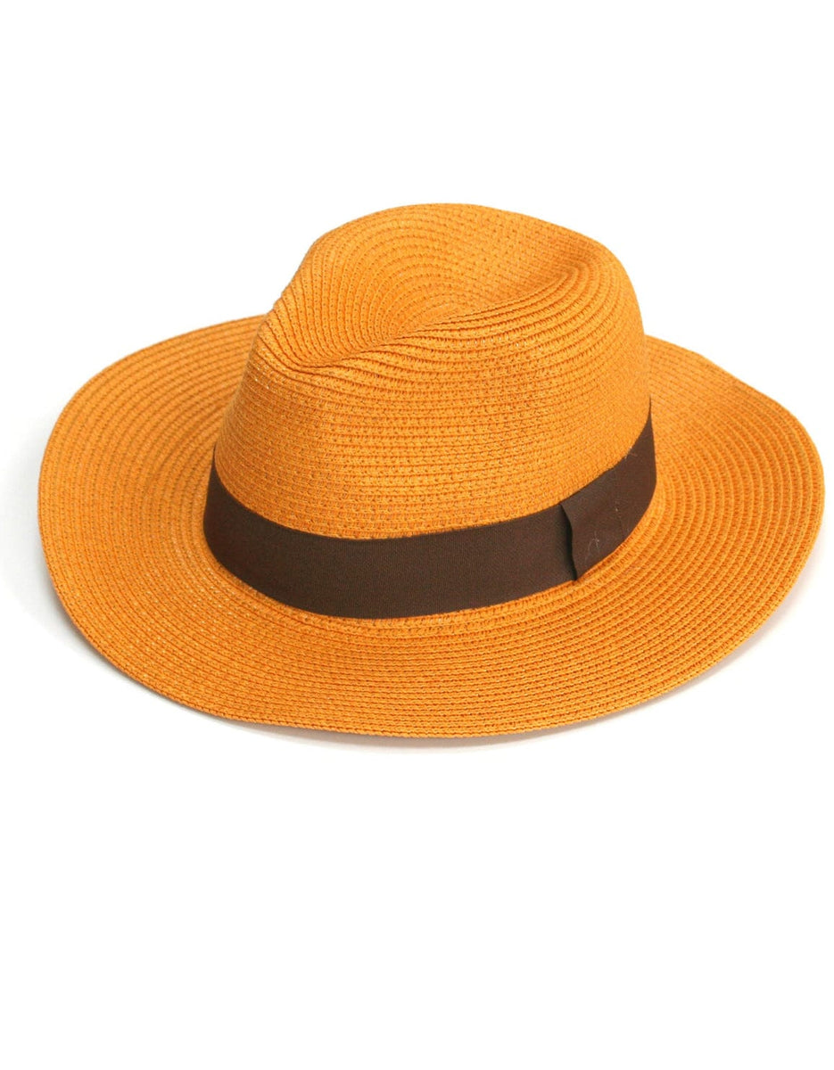 Mustard Yellow foldable Panama hat Rollable packable Sun hat luscious scarves
