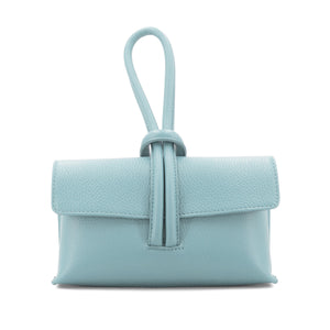 lusciousscarves Italian Leather Clutch Bag , Evening Bag with Loop Handle, Available in 23 Colours