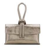 Load image into Gallery viewer, lusciousscarves Metallic Bronze Italian Leather Clutch Bag , Evening Bag with Loop Handle, Available in 30 Colours

