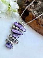 Load image into Gallery viewer, lusciousscarves Miss Milly Pale Purple and Silver Layered Necklace . FN436
