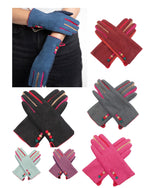 Load image into Gallery viewer, lusciousscarves Multi Coloured Finger Gloves with 4 Buttons
