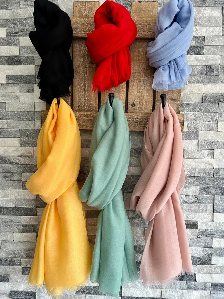 Plain Light Weight Summer Scarf , Various Colours – lusciousscarves