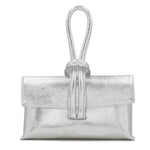 Load image into Gallery viewer, lusciousscarves Silver Italian Leather Clutch Bag , Evening Bag with Loop Handle, Available in 30 Colours
