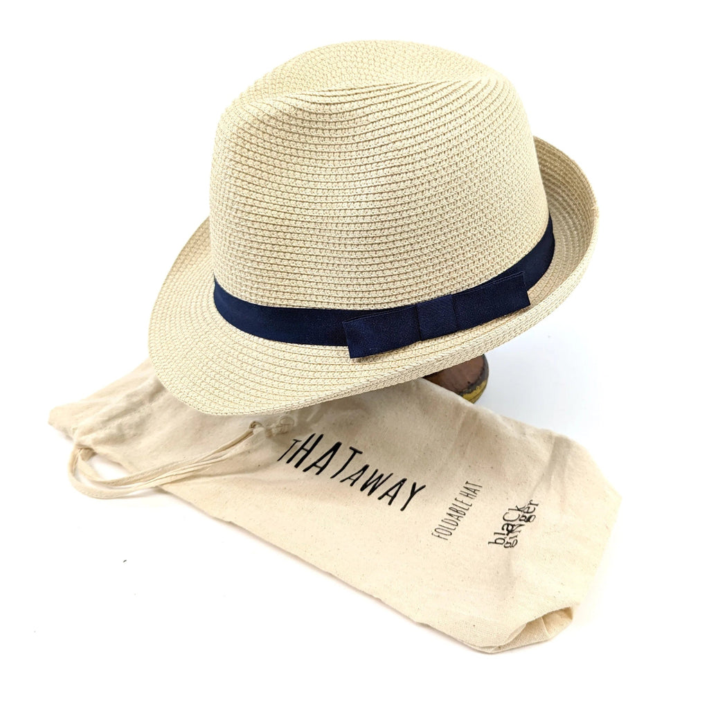 lusciousscarves Unisex Trilby Style Sun Hat with Black Band , Rollable and Packable.