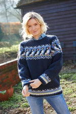 Load image into Gallery viewer, lusciousscarves Medium Pachamama Womens Puffin Sweater, Hand Knitted, Fair Trade
