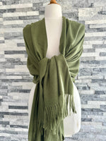 Load image into Gallery viewer, Cashmere Blend Plain Pashmina Wrap

