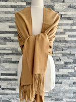 Load image into Gallery viewer, Cashmere Blend Plain Pashmina Wrap
