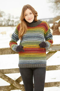 Pachamama Womens Vancouver Stripey Sweater , Hand Knitted, Fair Trade