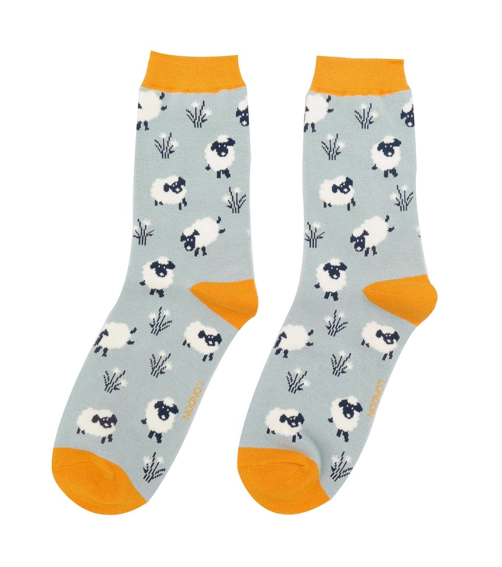 lusciousscarves Miss Sparrow Leaping Sheep Bamboo Socks - Duck Egg