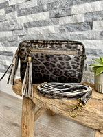 Load image into Gallery viewer, luscious scarves Animal Print Italian Leather Soft Crossbody / Camera Bag / Handbag
