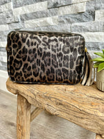 Load image into Gallery viewer, luscious scarves Animal Print Italian Leather Soft Crossbody / Camera Bag / Handbag
