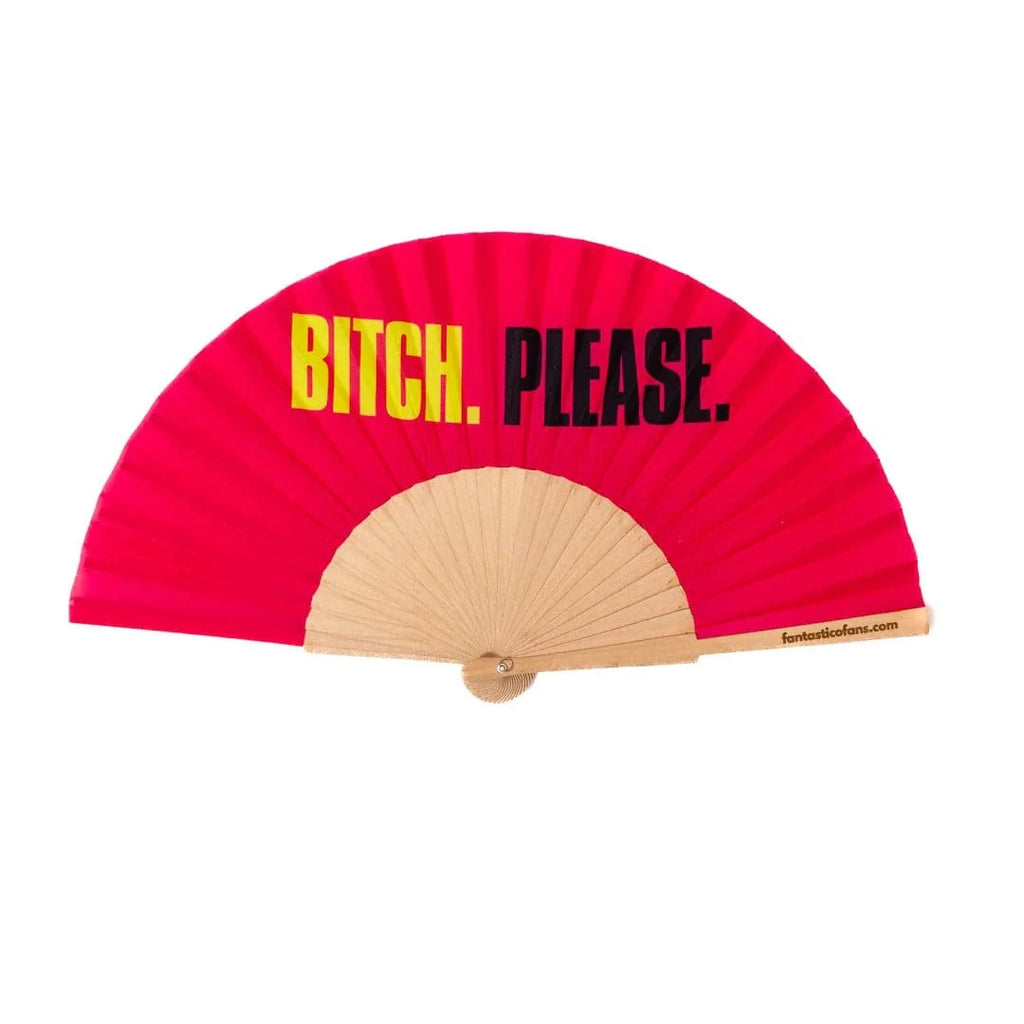 luscious scarves Apparel & Accessories Fantastico Bitch Please Hand Fan 23cm, Hot Pink
