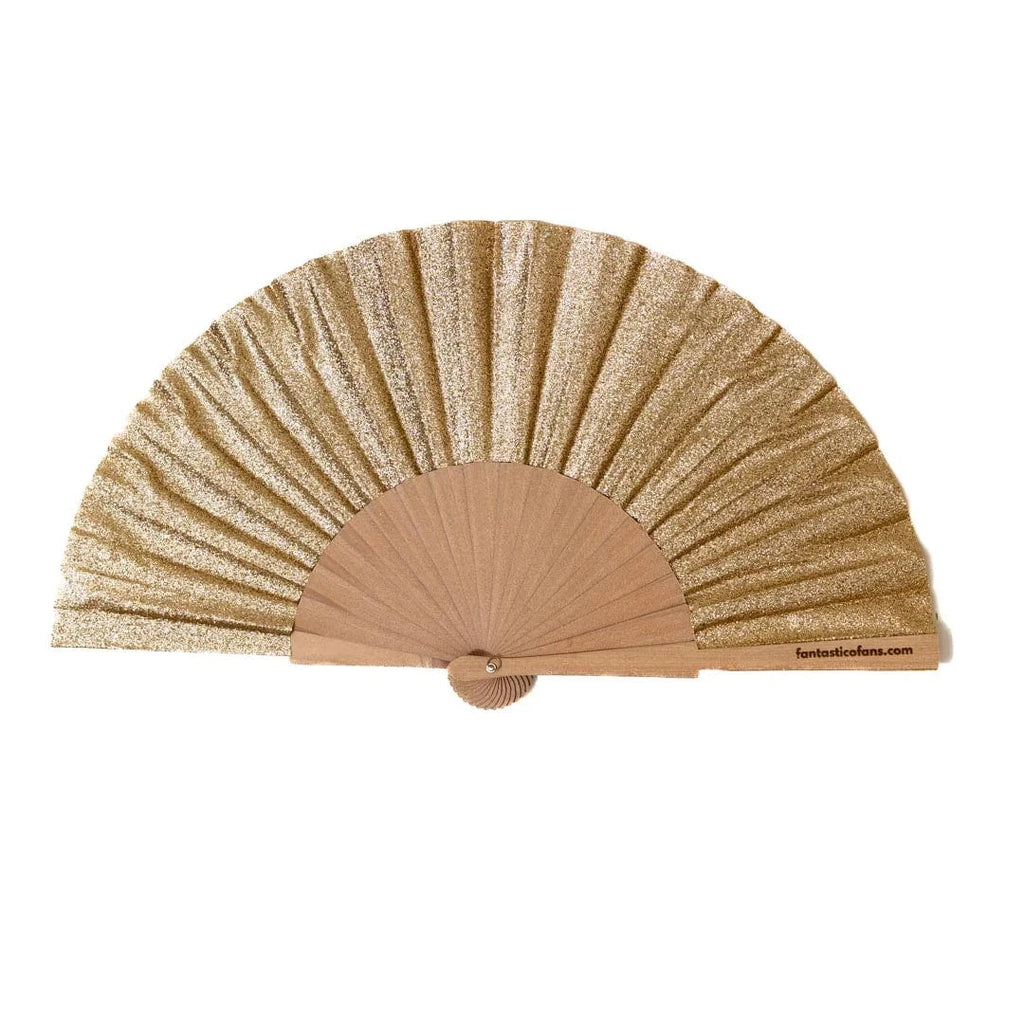 luscious scarves Apparel & Accessories Fantastico Champagne Glitter Hand Fan 23cm.