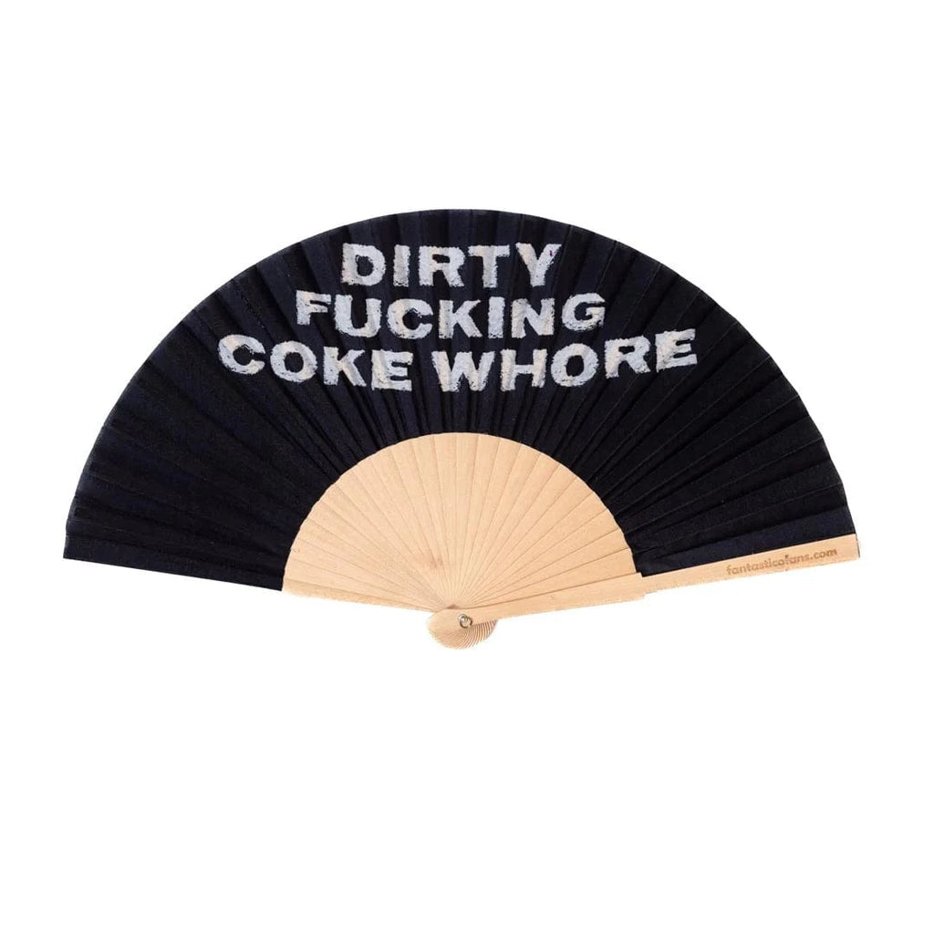 luscious scarves Apparel & Accessories Fantastico Dirty Coke Whore Slogan Hand Fan 23cm.