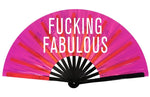 Load image into Gallery viewer, luscious scarves Apparel &amp; Accessories Fantastico Fucking Fabulous Holographic Hand Fan / Decorative Fan  XL

