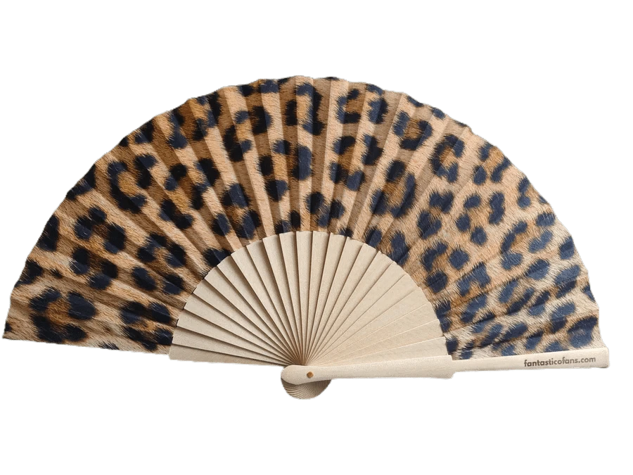 luscious scarves Apparel & Accessories Fantastico Leopard Print Hand Fan 23cm.