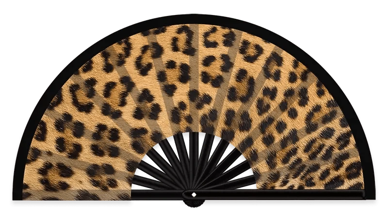 luscious scarves Apparel & Accessories Fantastico Leopard Print Hand Fan / Decorative Fan  XL