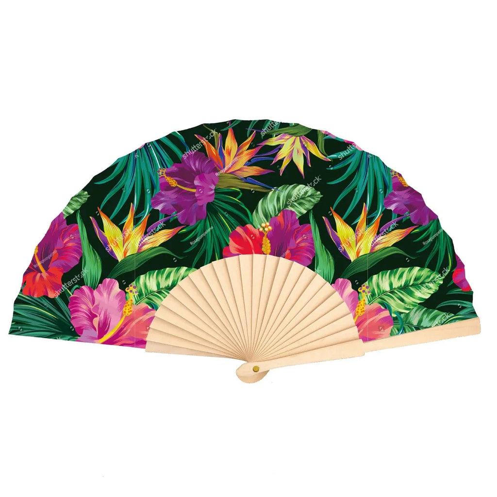 luscious scarves Apparel & Accessories Fantastico Multi Coloured Paradise Hand Fan 23cm.