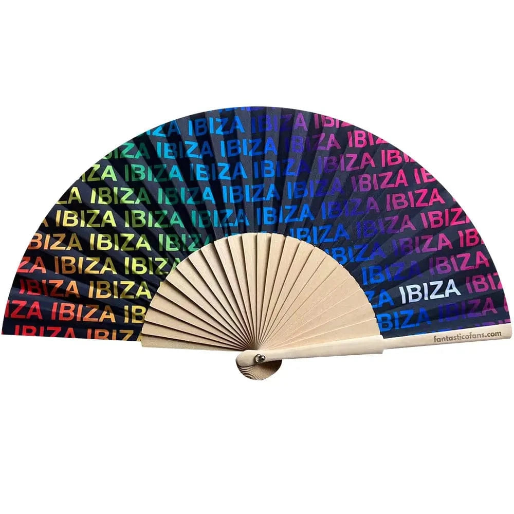 luscious scarves Apparel & Accessories Fantastico Rainbow Ibiza Hand Fan 23cm.