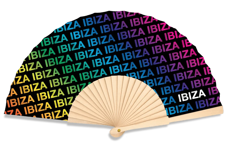 luscious scarves Apparel & Accessories Fantastico Rainbow Ibiza Hand Fan 23cm.