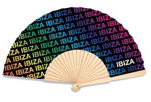luscious scarves Apparel & Accessories Fantastico Rainbow Ibiza Hand Fan 23cm.