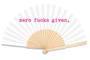 luscious scarves Apparel & Accessories Fantastico Zero Fucks Given Hand Fan 23cm.