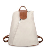 Load image into Gallery viewer, luscious scarves Backpacks Cream Faux Leather Large Triangular Backpack / Shoulder Bag
