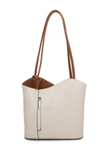Load image into Gallery viewer, luscious scarves Backpacks Cream Faux Leather Shoulder Bag /Convertible Backpack

