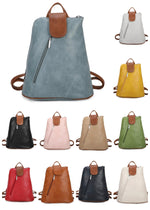 Load image into Gallery viewer, luscious scarves Backpacks Faux Leather Large Triangular Backpack / Shoulder Bag
