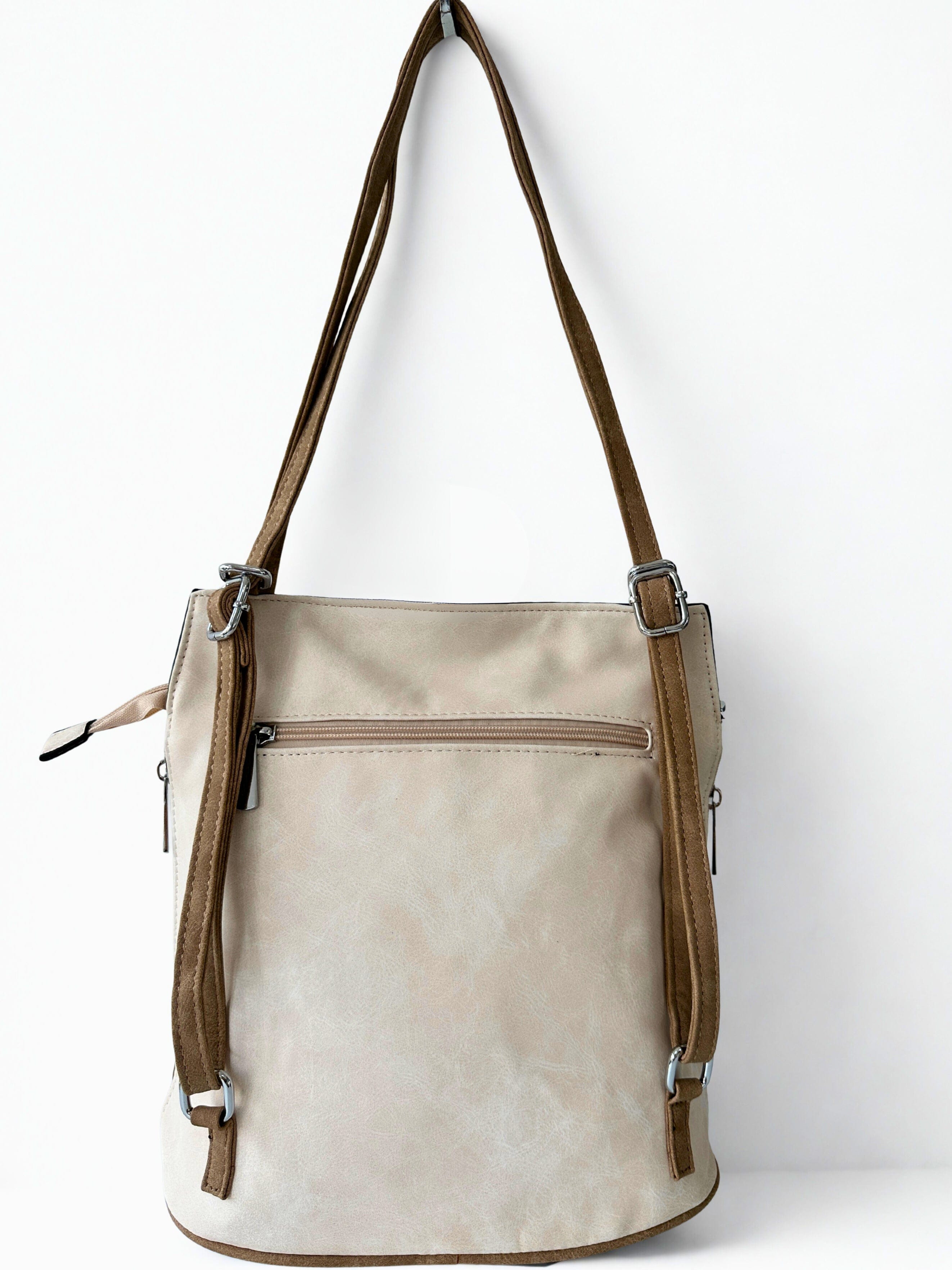 luscious scarves Backpacks Faux Suede Shoulder Bag Convertible Backpack.
