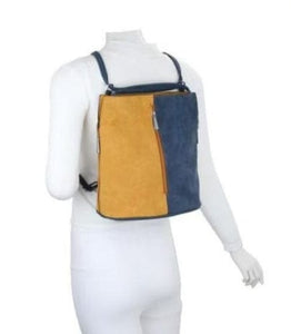 luscious scarves Backpacks Faux Suede Shoulder Bag Convertible Backpack.