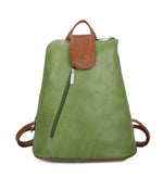 Load image into Gallery viewer, luscious scarves Backpacks GREEN Faux Leather Large Triangular Backpack / Shoulder Bag
