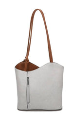 Load image into Gallery viewer, luscious scarves Backpacks Pale Grey Faux Leather Shoulder Bag /Convertible Backpack
