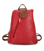 Load image into Gallery viewer, luscious scarves Backpacks Red Faux Leather Large Triangular Backpack / Shoulder Bag
