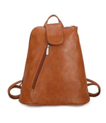 Load image into Gallery viewer, luscious scarves Backpacks Tan/Brown Faux Leather Large Triangular Backpack / Shoulder Bag
