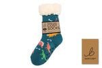 Load image into Gallery viewer, luscious scarves bed socks Dinosaur / 9 - 1.5 Sherpa Slipper Socks with Grips,  Funky Designs Kids
