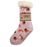 Load image into Gallery viewer, luscious scarves bed socks Guinea Pigs Ladies Sherpa Slipper Socks with Grips,  Funky Designs Ladies / Mens
