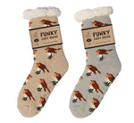 Load image into Gallery viewer, luscious scarves bed socks Robins Ladies Sherpa Slipper Socks with Grips,  Funky Designs Ladies / Mens
