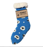 Load image into Gallery viewer, luscious scarves bed socks Sheep Ladies Sherpa Slipper Socks with Grips,  Funky Designs Ladies / Mens

