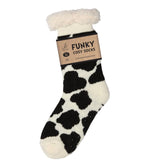 Load image into Gallery viewer, luscious scarves bed socks Sherpa Slipper Socks with Grips,  Funky Designs Ladies / Mens
