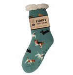 Load image into Gallery viewer, luscious scarves bed socks Sherpa Slipper Socks with Grips,  Funky Designs Ladies / Mens
