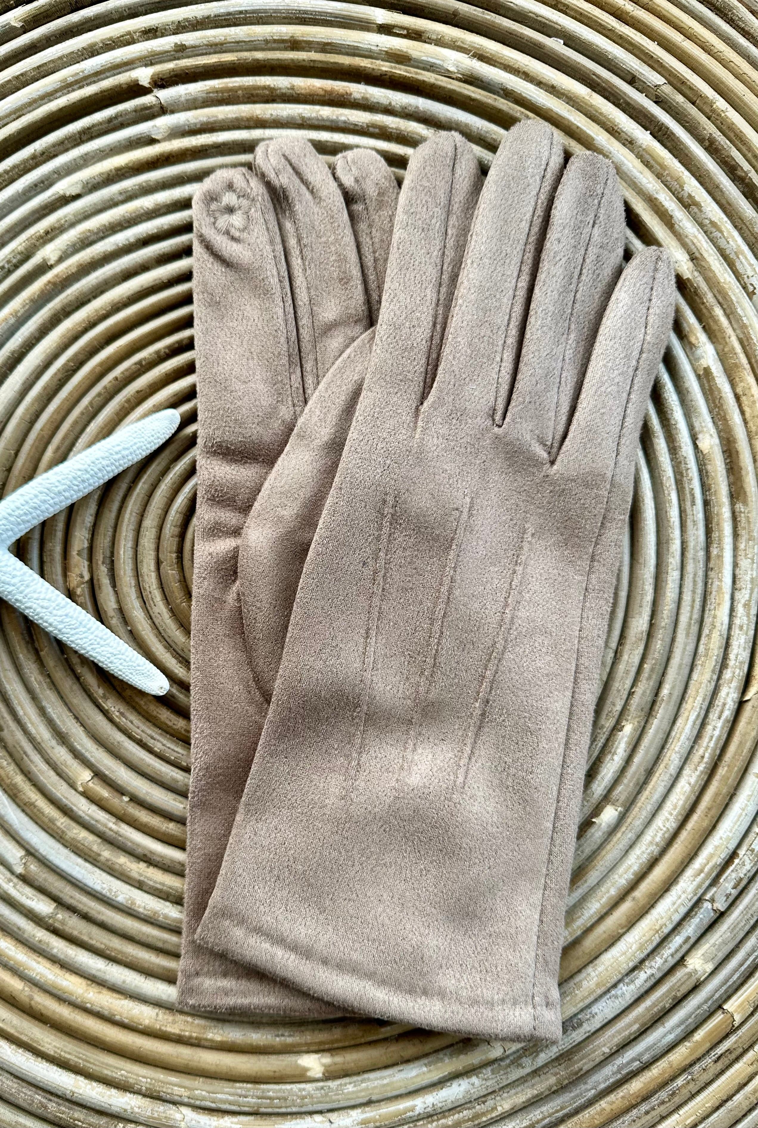 luscious scarves Beige Faux suede Ladies Gloves available in 8 Colours.