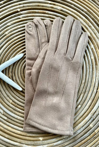 luscious scarves Beige Faux suede Ladies Gloves available in 8 Colours.