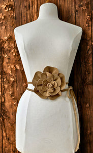 luscious scarves Belts Genuine Italian Suede / Leather Flower Boho Belt.