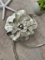 Load image into Gallery viewer, luscious scarves Belts Genuine Italian Suede / Leather Flower Boho Belt.
