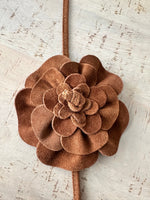Load image into Gallery viewer, luscious scarves Belts Genuine Italian Suede / Leather Flower Boho Belt.
