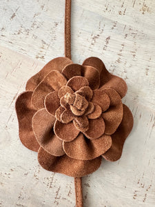 luscious scarves Belts Genuine Italian Suede / Leather Flower Boho Belt.