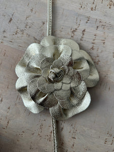 luscious scarves Belts Genuine Italian Suede / Leather Flower Boho Belt.